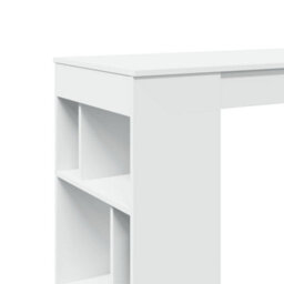 Berkfield Bar Table With Racks White 102X50X103.5 Cm Engineered Wood - thumbnail 7