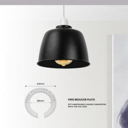 2Pcs Black Metal Ceiling Lamp Shade 18Cm Easy Fit Light Pendant Modern Lighting Shade For Bedroom Light Hanging Pendant - thumbnail 7