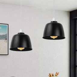 2Pcs Black Metal Ceiling Lamp Shade 18Cm Easy Fit Light Pendant Modern Lighting Shade For Bedroom Light Hanging Pendant - thumbnail 4