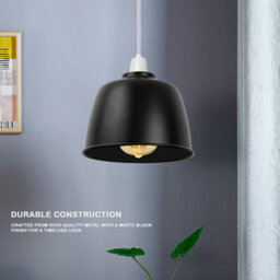 2Pcs Black Metal Ceiling Lamp Shade 18Cm Easy Fit Light Pendant Modern Lighting Shade For Bedroom Light Hanging Pendant - thumbnail 6