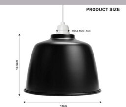 2Pcs Black Metal Ceiling Lamp Shade 18Cm Easy Fit Light Pendant Modern Lighting Shade For Bedroom Light Hanging Pendant - thumbnail 3