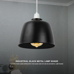 2Pcs Black Metal Ceiling Lamp Shade 18Cm Easy Fit Light Pendant Modern Lighting Shade For Bedroom Light Hanging Pendant - thumbnail 5