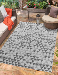 Modern Triangle Design Outdoor-Indoor Rugs Dark Grey 160X230 Cm - thumbnail 4