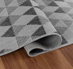 Modern Triangle Design Outdoor-Indoor Rugs Dark Grey 160X230 Cm - thumbnail 2