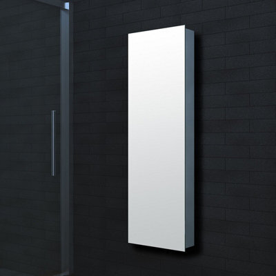 Plum&clay Marvel Bathroom Tall Mirrored Wall Cabinet (H)1400mm (W)420mm - image 1