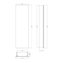 Plum&clay Marvel Bathroom Tall Mirrored Wall Cabinet (H)1400mm (W)420mm - thumbnail 3
