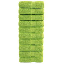 Berkfield Premium Guest Towels Solund 10 Pcs Apple Green 30X50 Cm 600 Gsm