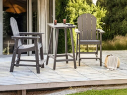 Beliani Garden Bar Table Adirondack 60 Cm 59 Cm Synthetic Material Dark Grey - thumbnail 2