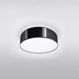 Sollux Lighting Arena Polyvinyl Chloride (Pvc) Black 2 Light Classic Ceiling Light - thumbnail 1