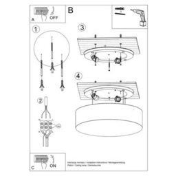 Sollux Lighting Arena Polyvinyl Chloride (Pvc) Black 2 Light Classic Ceiling Light - thumbnail 5