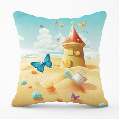 Warren Reed Designer Butterflies On A Beach Holiday Cushions 60Cm X 60Cm - image 1