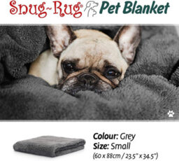 Snug Rug Pet Blankets - Cat & Dog Sherpa Fleece Blanket - Small 88 X 60Cm, Slate Grey - thumbnail 5