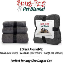Snug Rug Pet Blankets - Cat & Dog Sherpa Fleece Blanket - Small 88 X 60Cm, Slate Grey - thumbnail 2