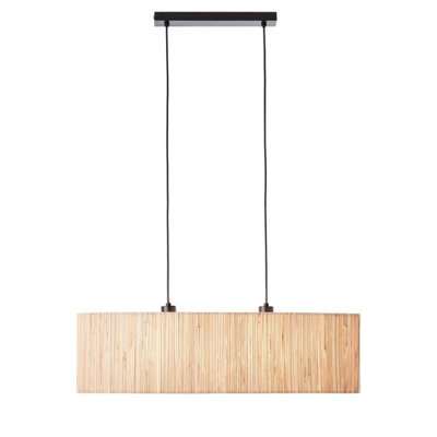 Luminosa Lighting Luminosa Longshore Bar Pendant Ceiling Lamp, Natural Seagrass, Matt Black - image 1
