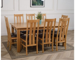 That's Furniture Oslo 180 X 90 Cm Large Oak Dining Table And 8 Chairs Dining Set With Princeton Chairs - thumbnail 3