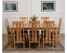 That's Furniture Oslo 180 X 90 Cm Large Oak Dining Table And 8 Chairs Dining Set With Princeton Chairs - thumbnail 2