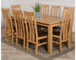 That's Furniture Oslo 180 X 90 Cm Large Oak Dining Table And 8 Chairs Dining Set With Princeton Chairs - thumbnail 1