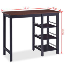 Berkfield Bar Set 3 Pieces Mdf Black - thumbnail 8