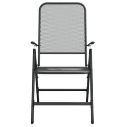 Berkfield 5 Piece Garden Dining Set Anthracite Metal Mesh - thumbnail 5
