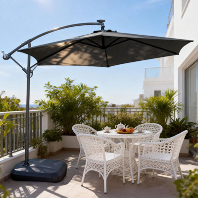 Abrihome 2.35M Grey Outdoor Parasol With Uv Protective Polyester Fabric, Garden Umbrella Ideal For Patio - image 1