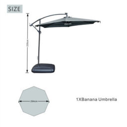 Abrihome 2.35M Grey Outdoor Parasol With Uv Protective Polyester Fabric, Garden Umbrella Ideal For Patio - thumbnail 3