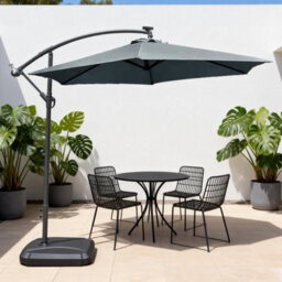 Abrihome 2.35M Grey Outdoor Parasol With Uv Protective Polyester Fabric, Garden Umbrella Ideal For Patio - thumbnail 7