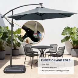Abrihome 2.35M Grey Outdoor Parasol With Uv Protective Polyester Fabric, Garden Umbrella Ideal For Patio - thumbnail 6