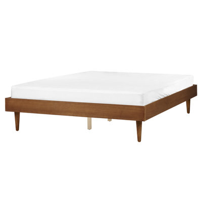 Beliani Bed Toucy 160 X 200 Cm (Eu King Size) Brown Ash Wood - image 1
