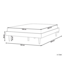 Beliani Bed Toucy 160 X 200 Cm (Eu King Size) Brown Ash Wood - thumbnail 3