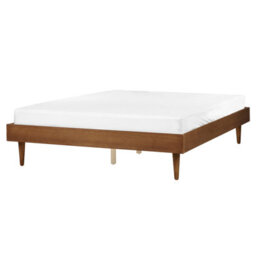 Beliani Bed Toucy 160 X 200 Cm (Eu King Size) Brown Ash Wood - thumbnail 1