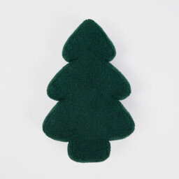 OHS Winter Cushion 1 Pack Christmas Tree Filled Home Decor Plush Soft Fleece, Green - thumbnail 4