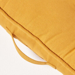 Homescapes Mustard Yellow Cotton 2 Seater Booster Cushion - thumbnail 4
