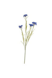 Blue Cornflower Stem, Realistic Summer Meadow Floral Accent - thumbnail 2