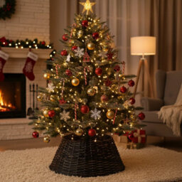 Urbn-Living Urbnliving Black Tree Skirt - Christmas Tree Base Decoration - thumbnail 7