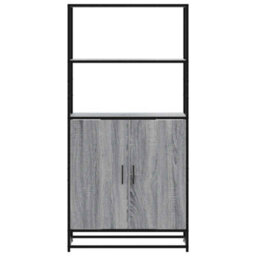 Walplus Highboard Grey Sonoma 68X35X139 Cm Engineered Wood And Metal - thumbnail 4