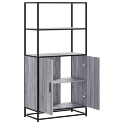 Walplus Highboard Grey Sonoma 68X35X139 Cm Engineered Wood And Metal - thumbnail 7