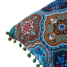 Thehotsale Blue Romantic Turkish-Style Faux Linen Double-Sided Pattern Throw Pillow 45Cm (W) X 45Cm (D) - thumbnail 5
