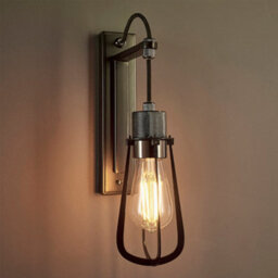2 Pack Matt Black Industrial Wall Light - Black Chrome Knurled Lamp Holder - thumbnail 3