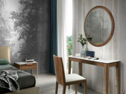 Angel Cerda Elegant Round Walnut Wall Mirror For Modern Interiors - thumbnail 4