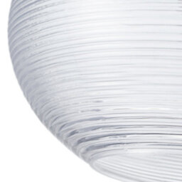 Happy Homewares Contemporary Clear Ribbed Spiral Glass Easy Fit Drum Shaped Pendant Light Shade - thumbnail 8