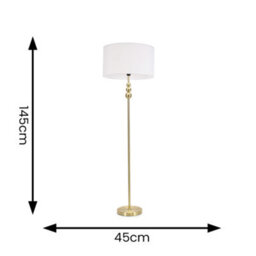Valuelights Marissa Gold Stacked Ball Floor Lamp With White Drum Shade - Led Bulb Included - thumbnail 6