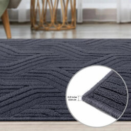 Xample Multy Home Nova Blue Floor Runner Rug 61 X 183 Cm Durable 3D Textured Polypropylene With Non-Slip Rubber Backing - thumbnail 2