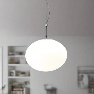 CGC Lighting Cgc Frazer White Opal Glass Adjustable Pendant Chrome Finish 2M Max Height - image 1