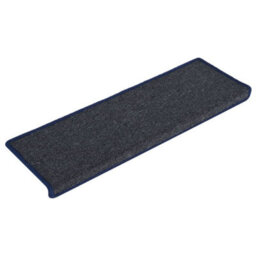 Berkfield Carpet Stair Treads 15 Pcs 65X25 Cm Grey And Blue - thumbnail 2