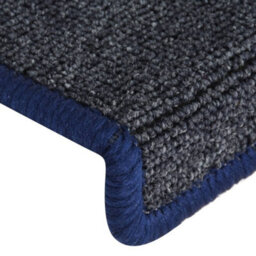 Berkfield Carpet Stair Treads 15 Pcs 65X25 Cm Grey And Blue - thumbnail 5
