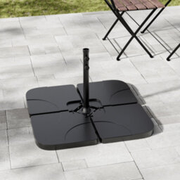 Lifeideas Black Square Water And Sand Filled Plastic Garden Parasol Base Cantilever Base Patio Outdoor Banana Overhang Parasol Base