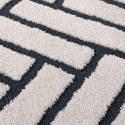 The Rugs Loft Navy And Ivory Herringbone Living Room Area Rug And Runners Soft Pile - thumbnail 5