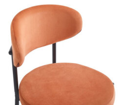 Aspect Furniture Set Of 2 Charlotte Kitchen Stools W Curved Back & Footrest,orange Velvet - thumbnail 8
