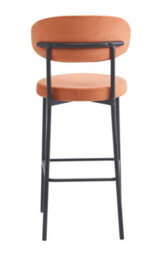 Aspect Furniture Set Of 2 Charlotte Kitchen Stools W Curved Back & Footrest,orange Velvet - thumbnail 7