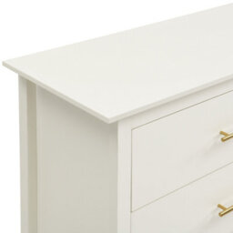 Cream White 6 Drawer Chest with Gold Handles & Raised Legs, 142cm Wide Bedroom Storage Cabinet - thumbnail 4